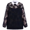 Sale Marina Rinaldi Embroidered Lace Collared Top