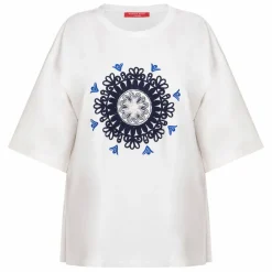 Clearance Marina Rinaldi Sport Marina Rinaldi Embroidered Jersey Sweatshirt Ivory