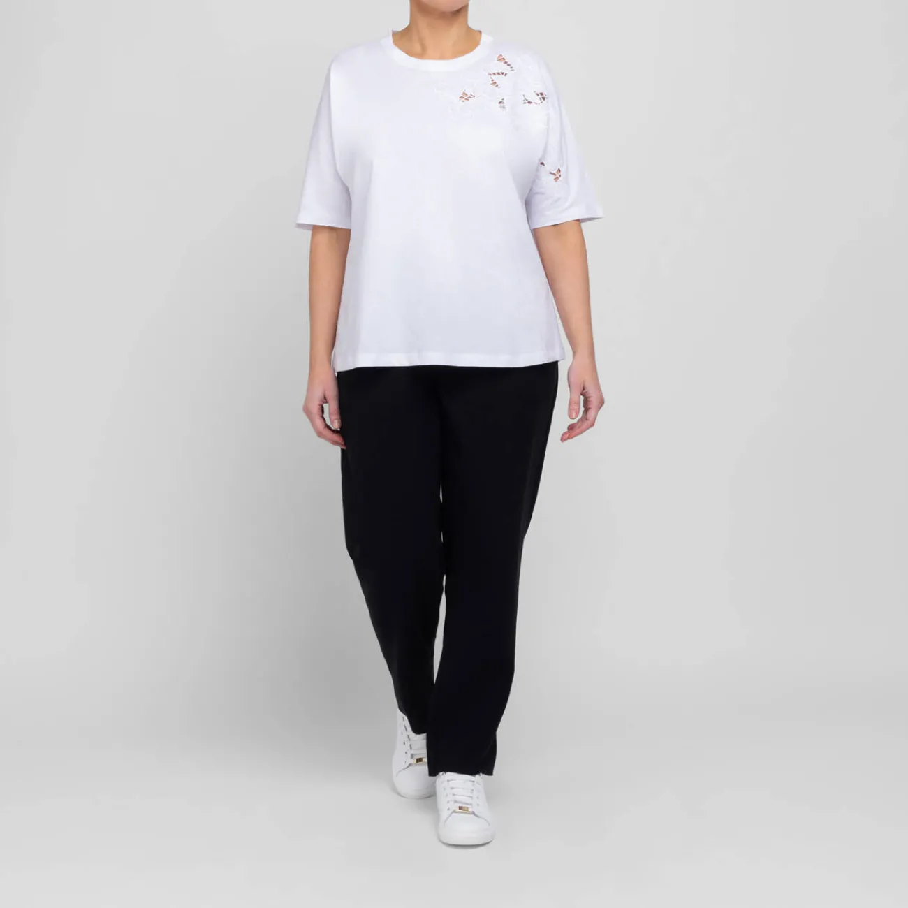 Outlet Marina Rinaldi Embroidered T-Shirt White