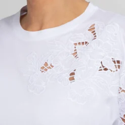 Outlet Marina Rinaldi Embroidered T-Shirt White