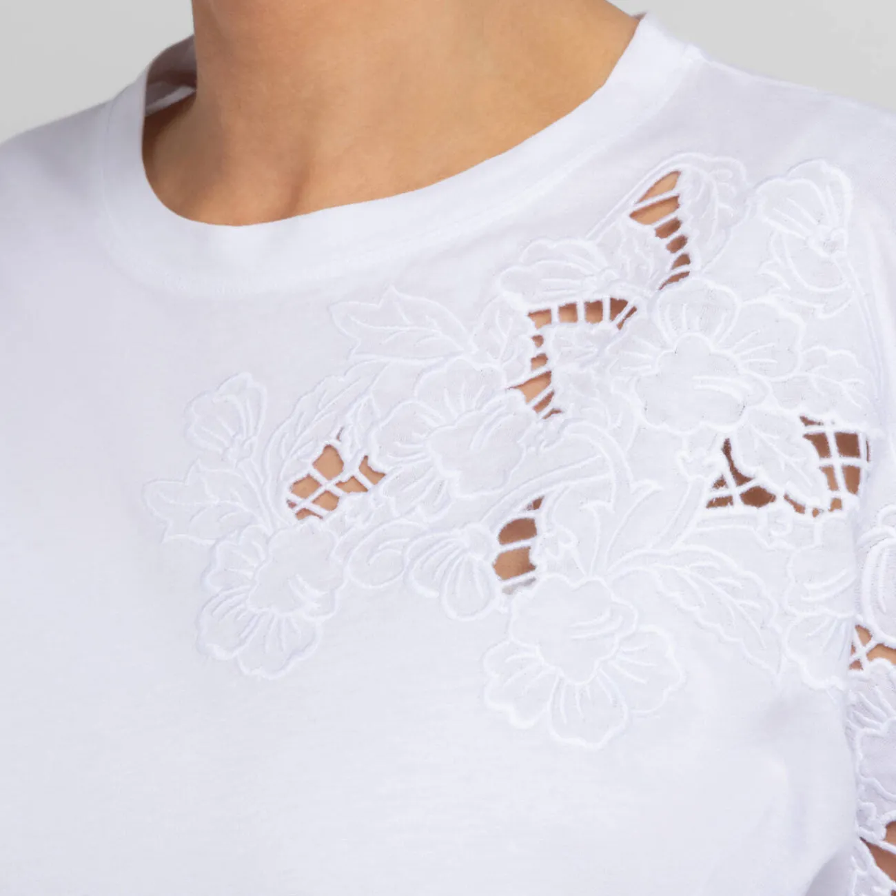 Outlet Marina Rinaldi Embroidered T-Shirt White