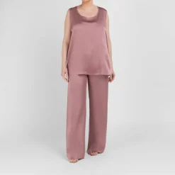 New Marina Rinaldi Elegante Marina Rinaldi Envers Satin Pull-On Trousers Pink