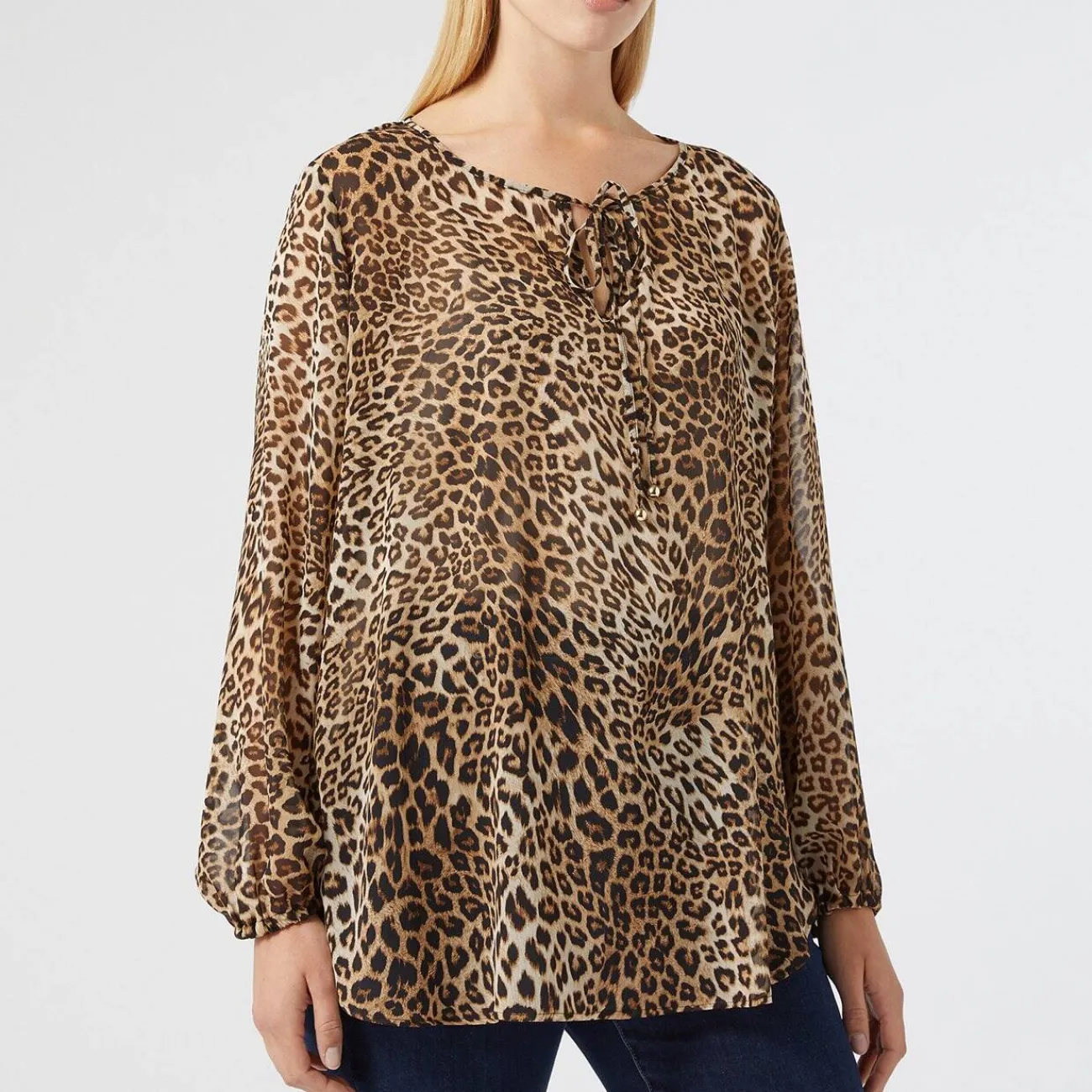 Outlet Marina Rinaldi Sport Marina Rinaldi Georgette Animal Print Tunic