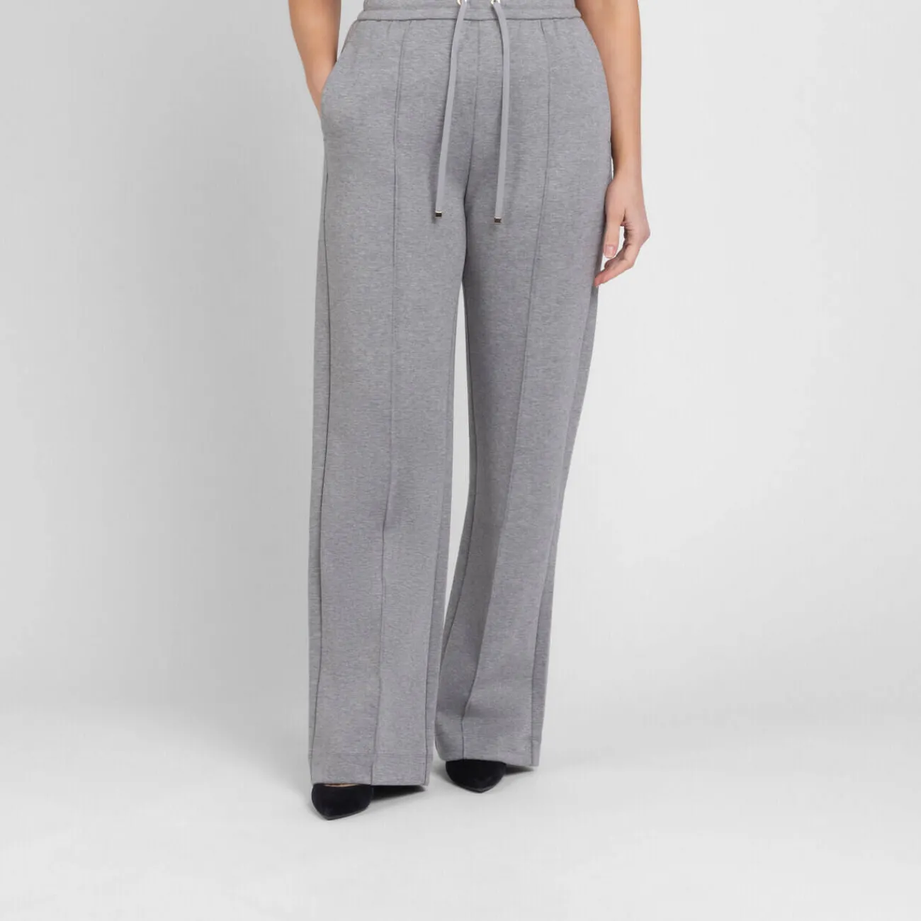 New Marina Rinaldi Jersey Trousers Marl Grey