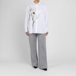 New Marina Rinaldi Jersey Trousers Marl Grey