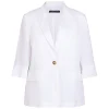 Fashion Marina Rinaldi Linen Blazer White