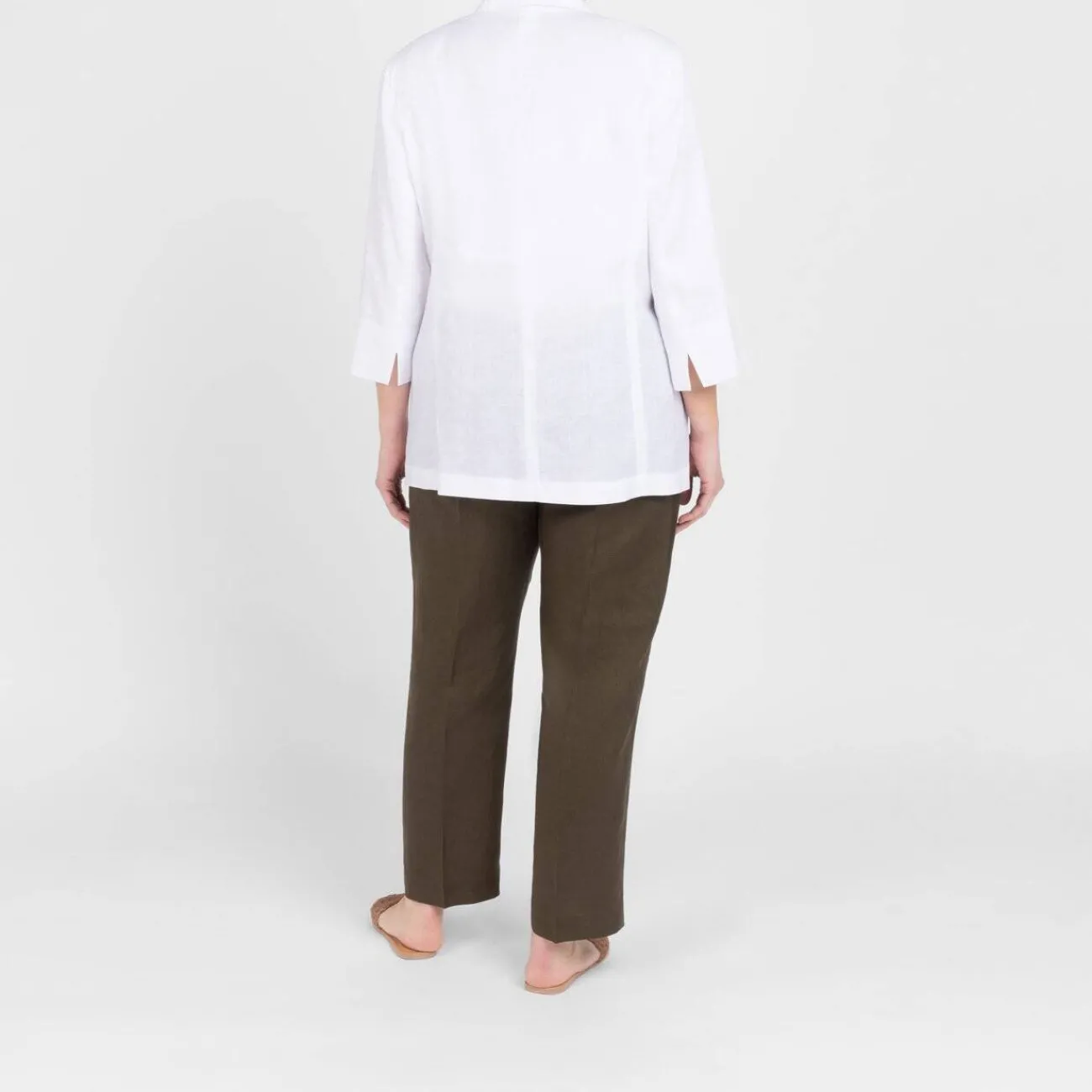 Fashion Marina Rinaldi Linen Blazer White