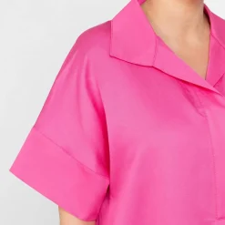 Hot Marina Rinaldi Sport Marina Rinaldi Linen Blend Dress Fuchsia