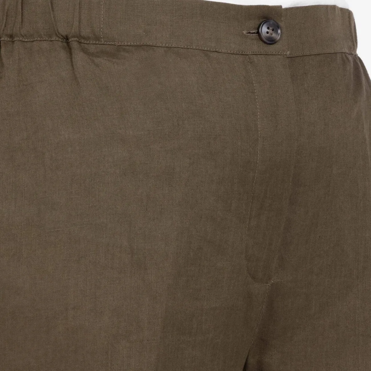 Fashion Marina Rinaldi Linen Cigarette Trousers Khaki Green