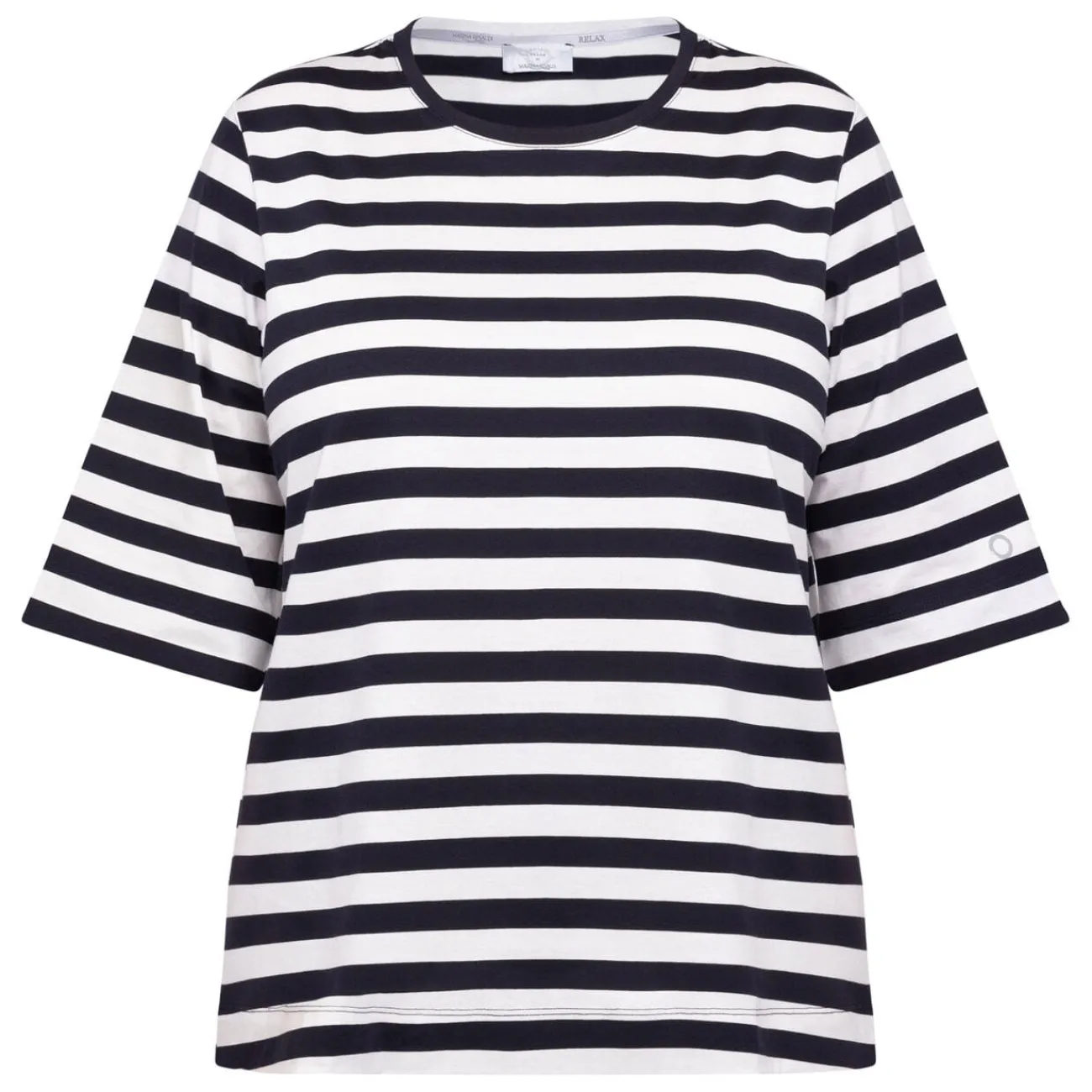Best Marina Rinaldi Relax Marina Rinaldi Navy and White Stripe T-Shirt