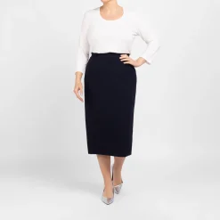 Sale Marina Rinaldi Elegante MARINA RINALDI NAVY PENCIL SKIRT