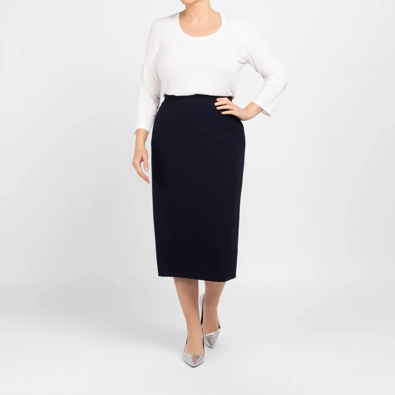 Sale Marina Rinaldi Elegante MARINA RINALDI NAVY PENCIL SKIRT