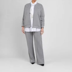 Fashion Marina Rinaldi Sport Marina Rinaldi Oversized Embroidered Cotton Shirt White