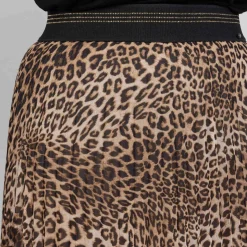 Outlet Marina Rinaldi Sport Marina Rinaldi Pleated Georgette Animal Print Skirt