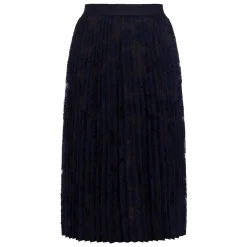 Discount Marina Rinaldi Pleated Midi Skirt Lace Navy