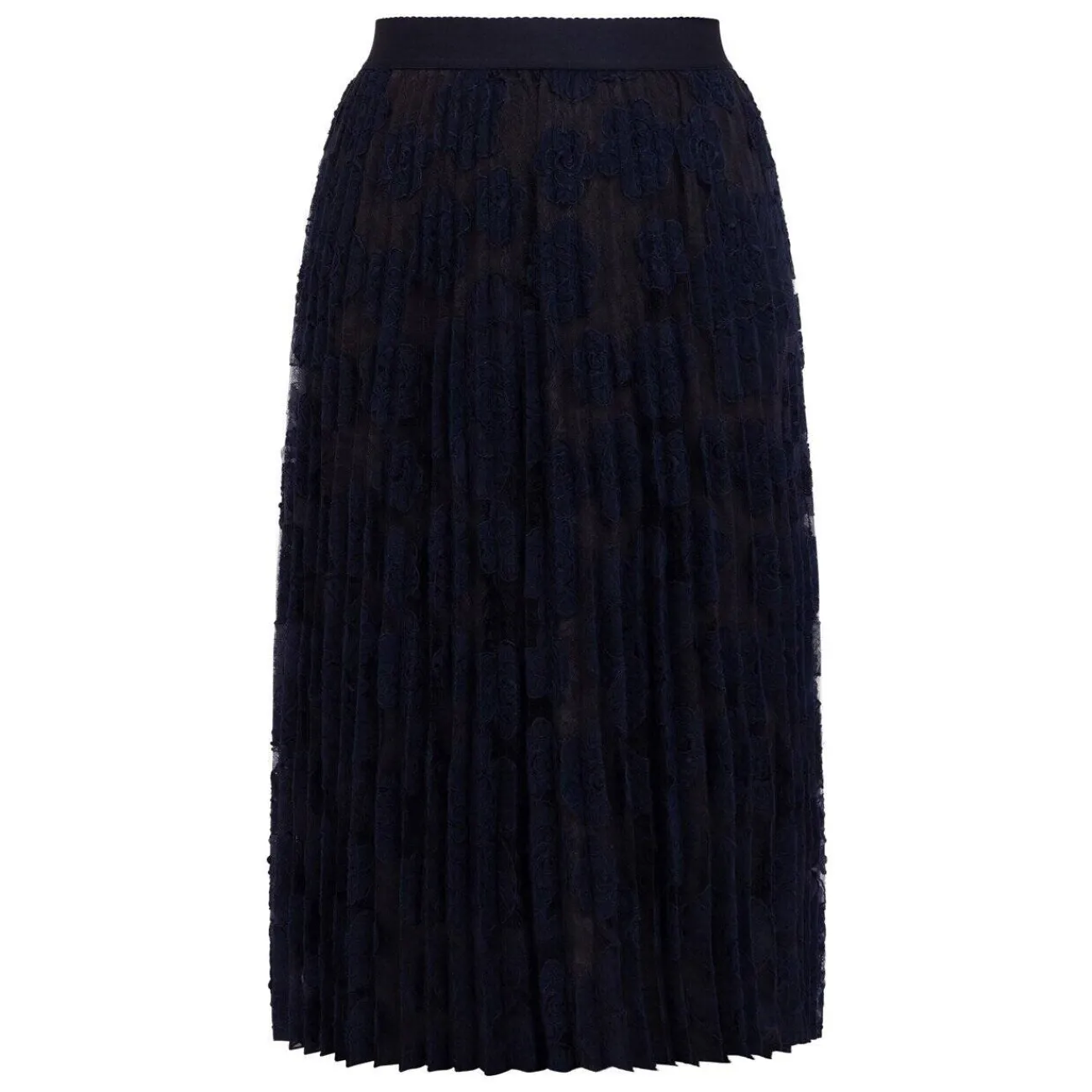 Discount Marina Rinaldi Pleated Midi Skirt Lace Navy