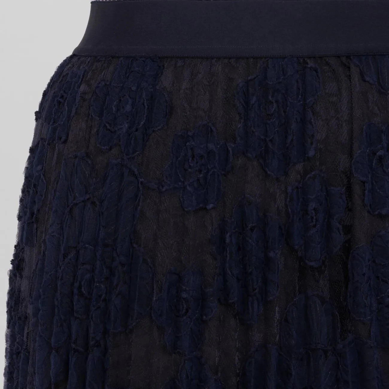 Discount Marina Rinaldi Pleated Midi Skirt Lace Navy