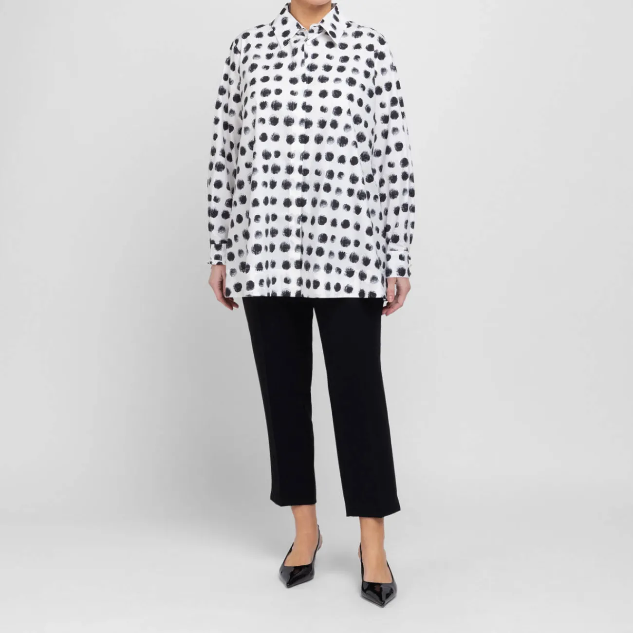 Best Marina Rinaldi Printed Poplin Shirt White