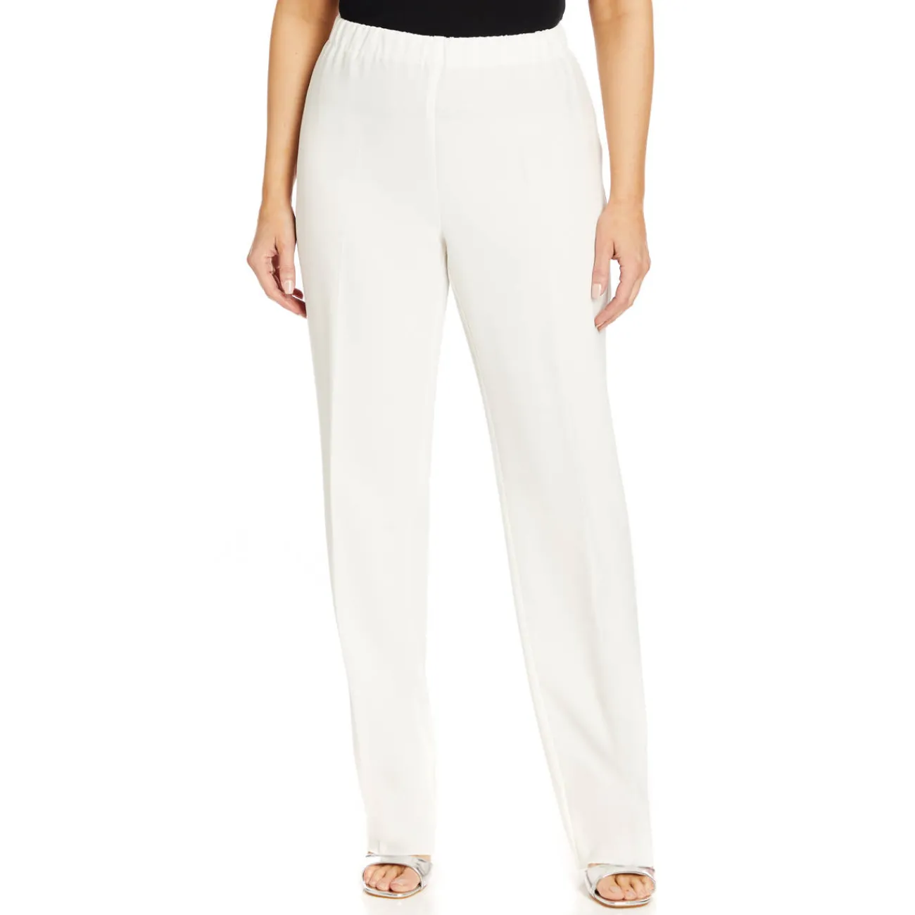 Sale Marina Rinaldi Pull on Triacetate Trouser White