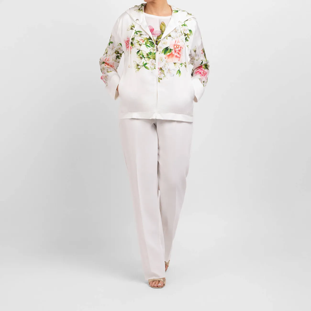Sale Marina Rinaldi Pull on Triacetate Trouser White