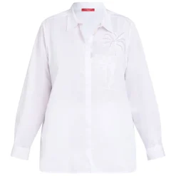 Best Marina Rinaldi Sport Marina Rinaldi Pure Cotton Embroidered Shirt White