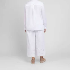 Best Marina Rinaldi Sport Marina Rinaldi Pure Cotton Embroidered Shirt White