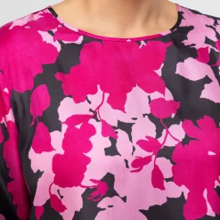 Hot Marina Rinaldi Pure Silk Twill Printed Tunic Black and Pink