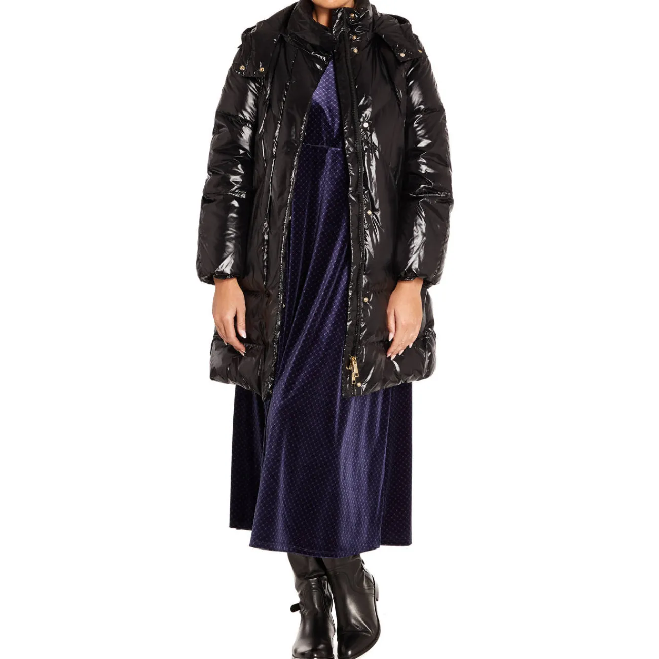 New Marina Rinaldi Sport MARINA RINALDI QUILTED GLOSS PUFFER BLACK