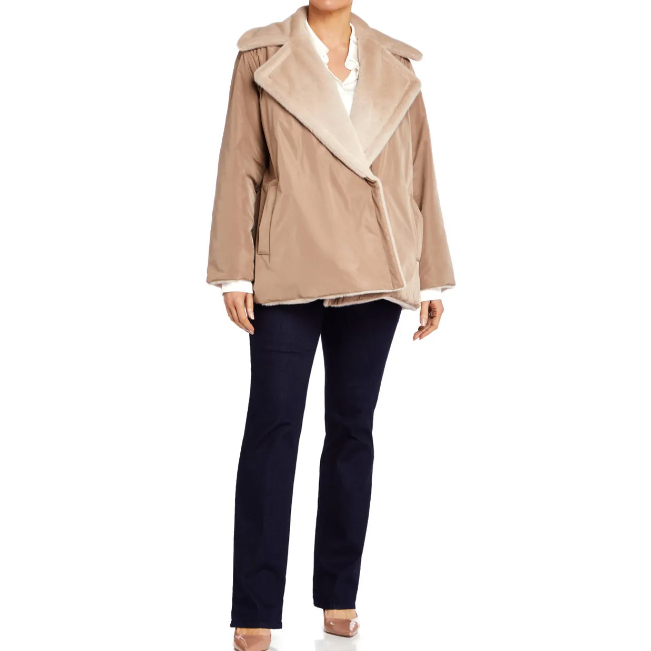 Hot Marina Rinaldi Reversable Coat Champagne