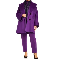 Clearance Marina Rinaldi RIBBED POLO NECK SWEATER VIOLET