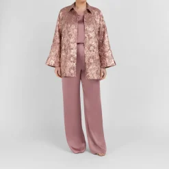 Online Marina Rinaldi Satin Top Dusty Pink