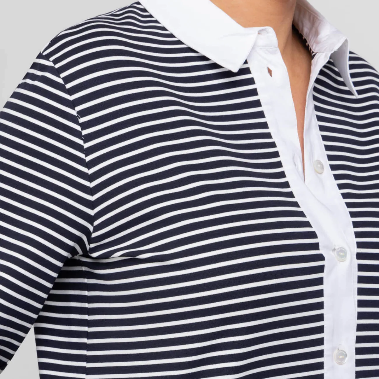 New Marina Rinaldi Sport Marina Rinaldi Stripe Jersey Dress Navy