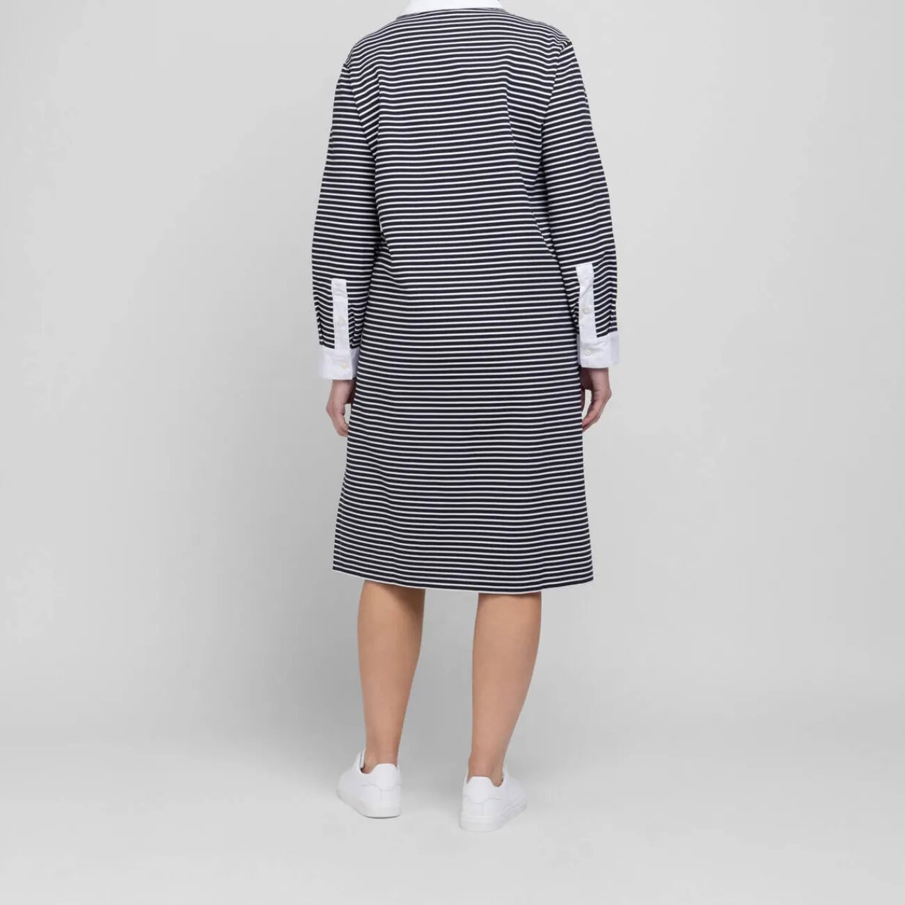New Marina Rinaldi Sport Marina Rinaldi Stripe Jersey Dress Navy