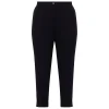 New Marina Rinaldi Triacetate Cady Trousers With Turn-Up Hem Black