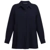New Marina Rinaldi Triacetate Cady Shirt Navy