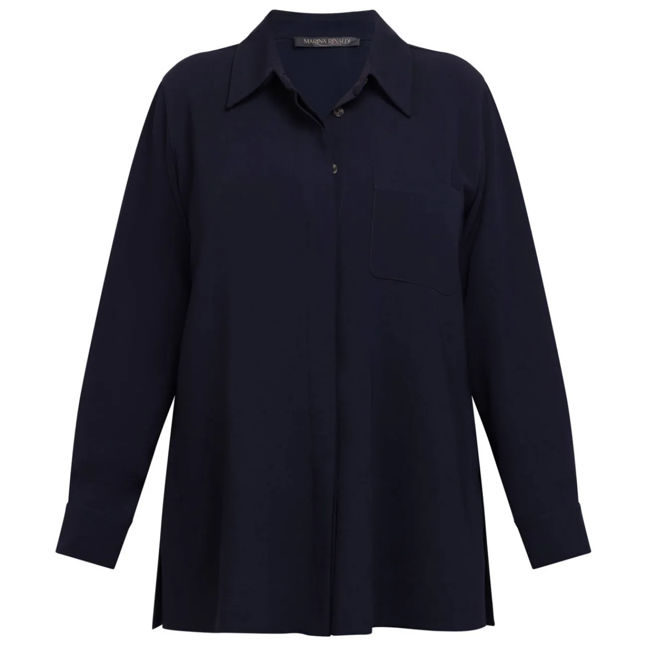 New Marina Rinaldi Triacetate Cady Shirt Navy