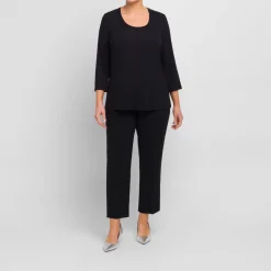 Fashion Marina Rinaldi Triacetate Trouser Slim Fit Black