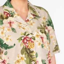 Fashion Marina Rinaldi Tropical Linen Cotton Shirt