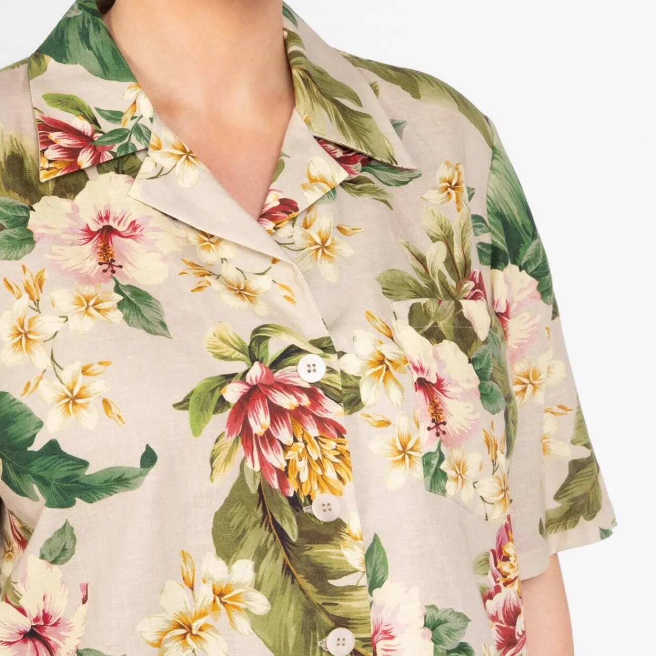 Fashion Marina Rinaldi Tropical Linen Cotton Shirt