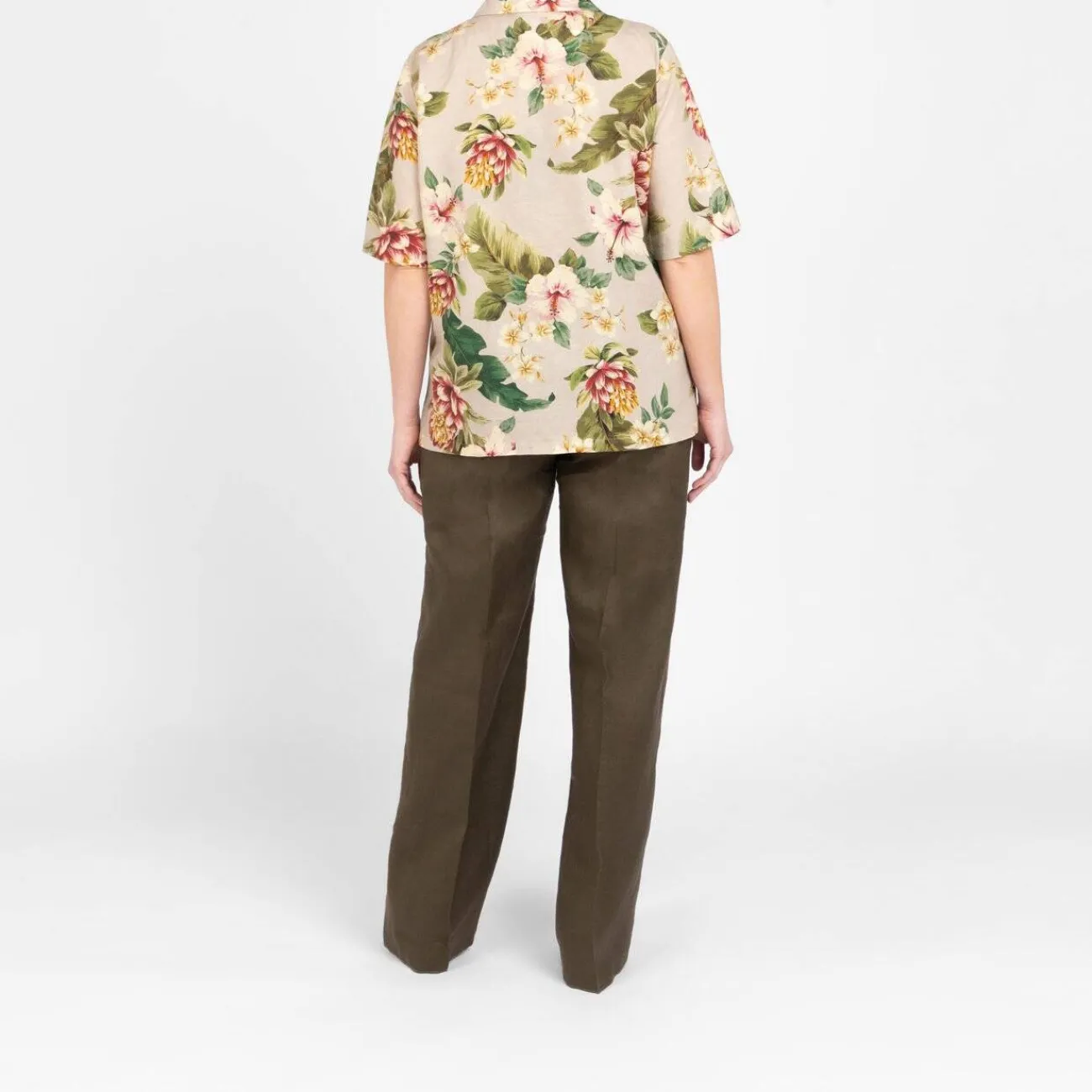 Fashion Marina Rinaldi Tropical Linen Cotton Shirt