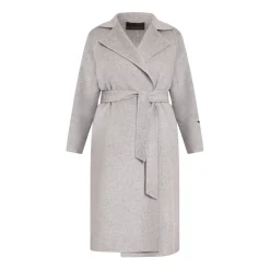 Outlet Marina Rinaldi Virgin Wool Coat Pearl Grey