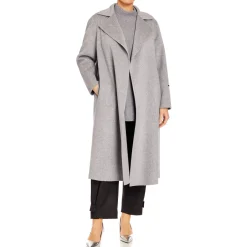 Outlet Marina Rinaldi Virgin Wool Coat Pearl Grey