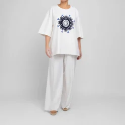 New Marina Rinaldi Sport Marina Rinaldi Viscose Twill Trousers White