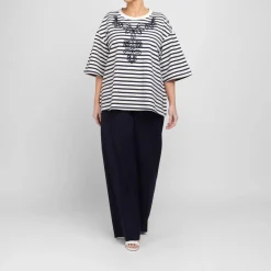 Clearance Marina Rinaldi Sport Marina Rinaldi Viscose Twill Trousers Navy