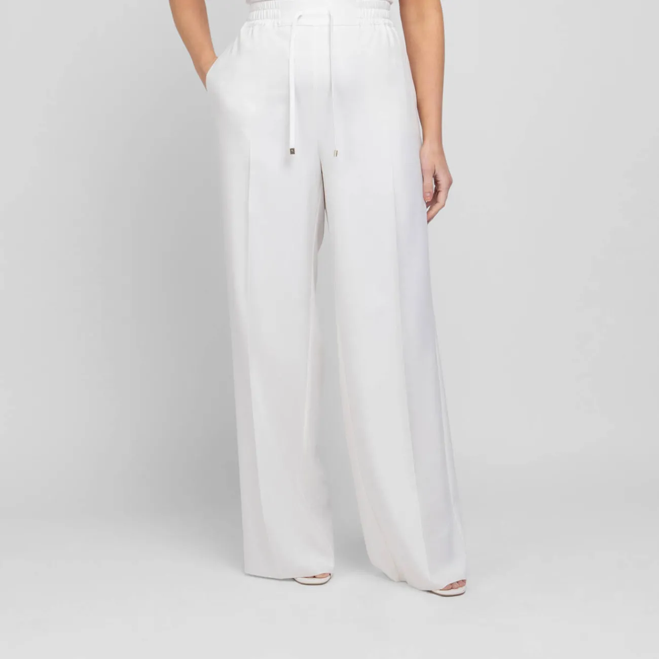New Marina Rinaldi Sport Marina Rinaldi Viscose Twill Trousers White