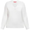 Hot Marina Rinaldi Sport Marina Rinaldi V-Neck Sweater White