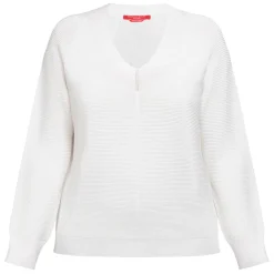 Hot Marina Rinaldi Sport Marina Rinaldi V-Neck Sweater White