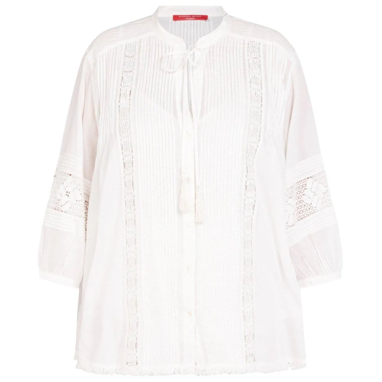 New Marina Rinaldi Sport Marina Rinaldi White Cotton Muslin Shirt