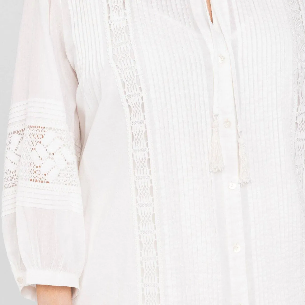 New Marina Rinaldi Sport Marina Rinaldi White Cotton Muslin Shirt