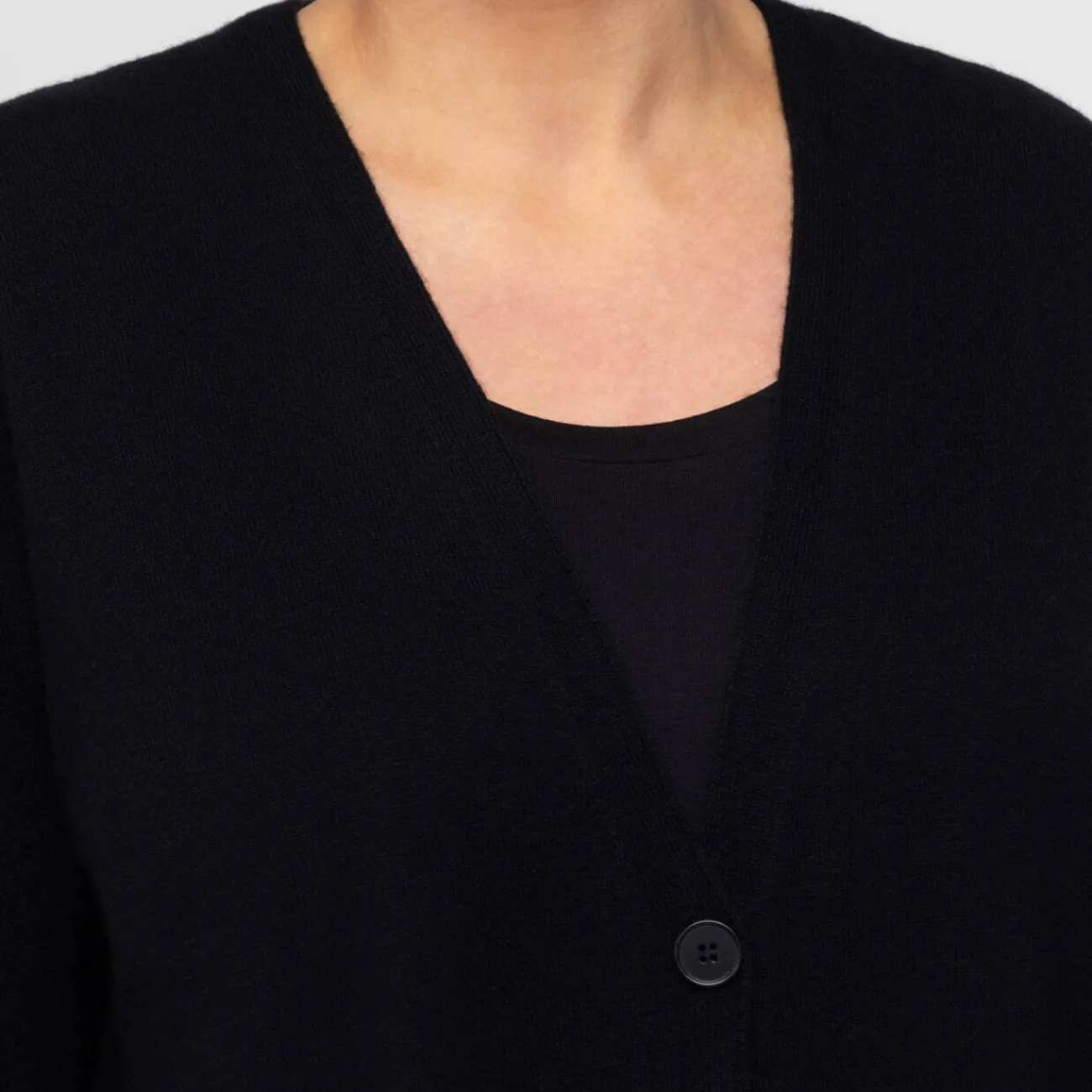 Fashion Marina Rinaldi Wool and Cashmere Cardigan Rhinestone Black